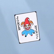 Pixel Joker Card Enamel Pin Funny Joker Poker Clown Brooch Cartoon Lapel Badges Backpack Accessories