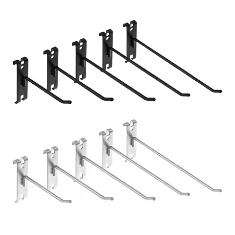 5 Pieces Wall Hooks Wall Grid Accessories Metal Multi Use Display Hooks for Grid Wall for Home Backy