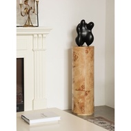 Tapak patung kayu burl gaya zaman pertengahan, patung kayu hitam padat gaya Perancis, hiasan seni ab