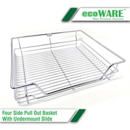 ecoWARE Stainless Steel Four Side Pull Out Basket With Undermount Slide