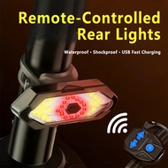 Bicycle Tail Light with Remote Control Smart Bicycle Turn Signal Waterproof Cycling Signal Light Rem