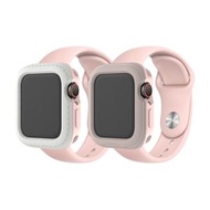 Apple Watch 6/5/4/SE, 粉紅色及白色 2合1, 抗菌防摔手錶殼 (44mm)(此商品不含錶帶)