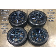 USED RIM TE37 15inch with TYRE 185/55/15 FOR MYVI ALZA SAGA BLM WIRA VIOS YARIS JAZZ CITY