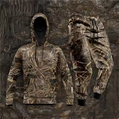Forest Camouflage 3D Print Hoodies Pants Sets Men's Autumn Sweatshirts Sweatpants Two Piece Suits Ou