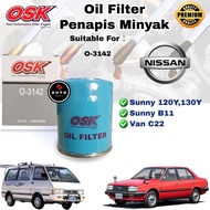 OSK Oil filter NISSAN SUNNY 120Y,130Y, Van C22,B11 (O-3142) 15208-H8911