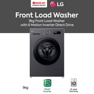LG 9kg Inverter Front Load Washer FB1209S6M | 5 Star Energy Efficient 6 motion Direct Drive Mesin Ba