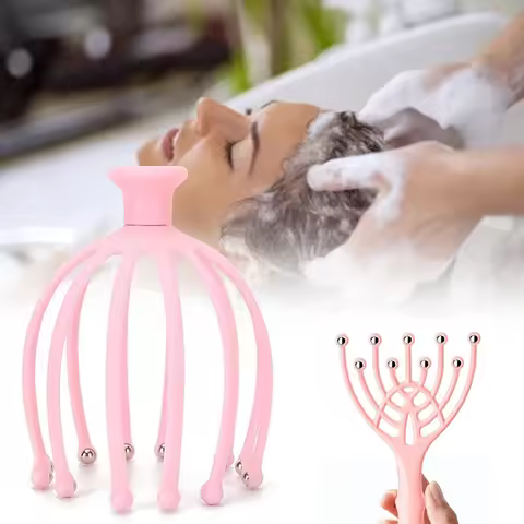 Head Massager Scalp 9 12 Claws Neck Comb Roller 9 Finger Steel Ball Hand Held Relax Spa Hair Care in