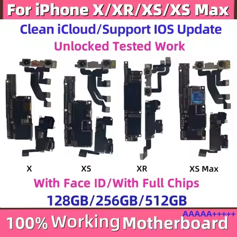 Fully Unlocked For iPhone X XR with Face ID Mainboard Logic Board Free iCloud For iPhone XS Max Moth