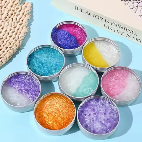 Colorful Slime Ornament Decompression Putty Slime Anti-stress Crystal Slime Sensory Fidget Slime Str