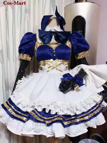 Game FGO Tohsaka Rin/Ishtar Cosplay Costume Gorgeous Cute Maid Dress Unisex Activity Party Role Play