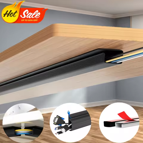 5/1pcs PVC Channel Under Desk Cable Management Tray Organizer Power Cord wire hider Strip Protecter 