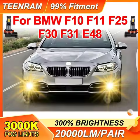 2X Car Fog Light LED Bulb H8 H16 H11 100W 20000LM For BMW 5 Series F10 F11 X3 F25 3 Series F30 F31 3