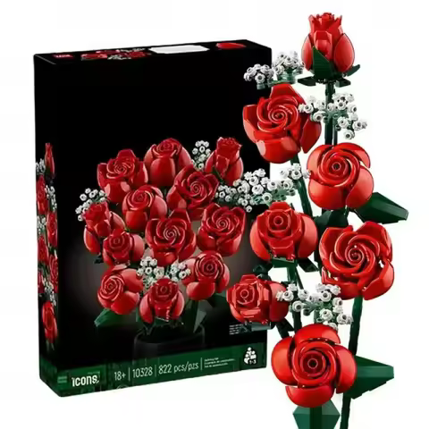 Compatible with Lego Bouquet Building Blocks New Assembled Ornaments Preserved Fresh Flower Valentin