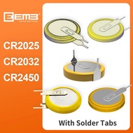 10PCS 3V button cell CR2032/CR2025/CR2450 Battery With Solder Tabs Coin Non rechargeable