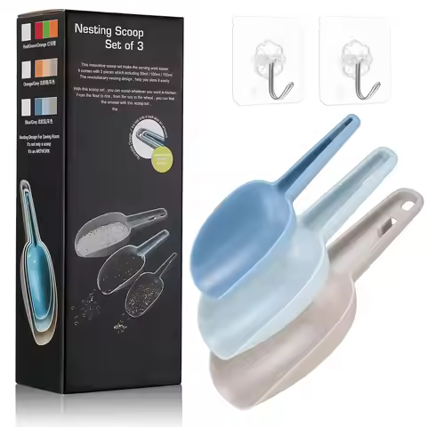 3pk Plastic Food Scoops - Multipurpose for Ice, Coffee, Pet Food & Storage