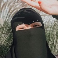 Niqab Bandana Elang Manik Putih Niqob Cadar