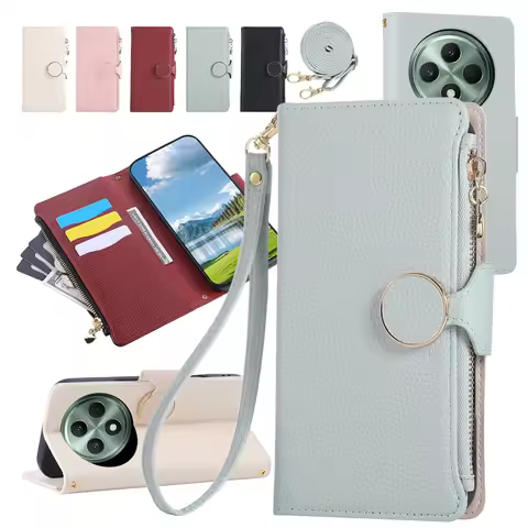 Crossbody Wallet Case for Oppo Reno 11 11 Pro 12 13 14 13F 14F 11F 12F 12FS A6 Pro A5 A3 A60 F27 A79
