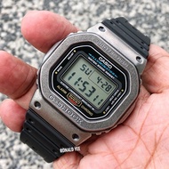 Customised Casio G-Shock DW-5600E, DW5600E In Rustic Silver Metal Bezel And Original Rubber Strap