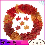 wayneArtificial Maple Leaf Simulation Decoration Silk Maple Leaf Fake Autumn Leaf Family Wedding Par