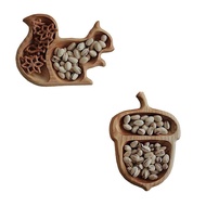Wooden Animal Squirrel Snack Tray Snack Nut Tray Household Goods