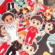 [soleilreveu] F1 baby drivers vinyl glitter sticker, vinyl sticker merchandise formula 1 drivers