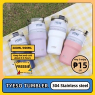Tyeso Insulated Tumbler Stainless steel Thermos Vacuum Water bottle with Straw 600ML 890ML