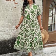 Women's Floral Print Maxi Dress, Casual Holiday Style Summer Outfits For Women Elegant Women Vacatio