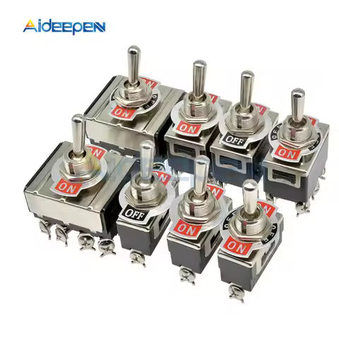 Mini Auto Toggle Switch AC 250V 16A 2/3/4/6/12 Pin ON-OFF ON-ON ON-OFF-ON 2/3 Position Copper/Silver
