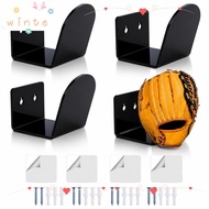 WINTE 4PCS Baseball Glove Wall Mount, Black Acrylic Softball Glove Holder, Durable Screw Mounting Ba