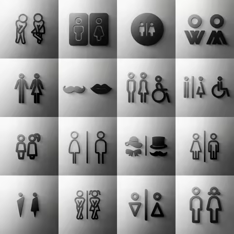 Shopping mall supermarket residential modern home art decoration sign bathroom Acrylic toilet door n