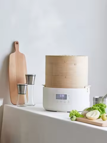 220V olayks electric steamer bamboo basket multifunctional for home breakfast buns dumplings DAB