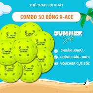 Combo of 50 X-Ace Competition Pickleball Balls 40 Holes, USAPA Standard Molded Solid Genuine Pickleb