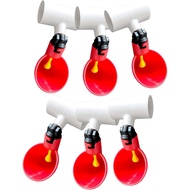 Cawan Penyiram Ayam, Pek 6 Kelengkapan Tee PVC Penyiram Ayam, dengan Benang FTP 1/8 Inci, Cawan Air 