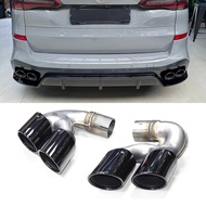 Quad Carbon Exhaust Tip For BMW X5M G05 X6 G06 X7 G07 2019 2020 Muffler Tip 304 Stainless Steel Car 