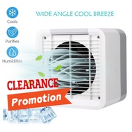 [CLEARANCE PROMOTION]-Mini Aircond Portable Air Condition Table Stand Fan Air Cooler USB Rechargeable Negative Ion Air Conditioning For Room Office Outdoor Kipas Meja Angin Berdiri