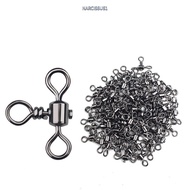 NARCISSUS13A0E 20Pcs/Pack 3 Way Bearing Swivel Durable Trident Bearing Barrel Fishhook Connector