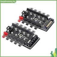 ✿ keepdreaming ✿  1 to 10 4Pin PWM Cooling Fans HUB SATA Power/Large 4D Port Speed Controller A#S