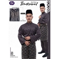 BAJU MELAYU DARK GREY (PESAK)