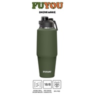 FUYOU Trail GreenOlive - 1 Liter Stainless Steel Tumbler