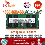 SK Hynix Laptop RAM DDR4 4GB 8GB 16GB 2133MHz 2400MHz 2666MHz 3200MHz 1.2V 260 Pins Notebook Memory 