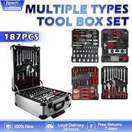 REAIM Tool Box Set 187PCS  Socket Wrench Set Heavy Duty Mechanic Tools Kit For Car Motorcycle Repair