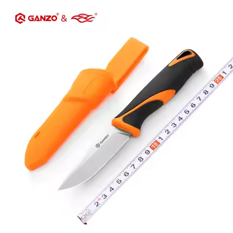 Hot selling Ganzo G807 59HRC 9Cr14Mov Steel PP&TPR Handle Fixed Blade knife Survival Hunting Outdoor