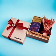 【情人節禮盒】擴香永生花巧克力禮盒(內含Godiva)/客製化禮物