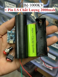Bộ Linh kiện làm Kích Cao Áp 1000KV kèm pin sạc chất lượng. Đủ bộ công tắc nhấn nhả kích 1000kv mạch