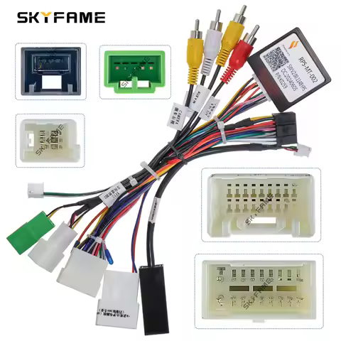 SKYFAME Car 16pin Wiring Harness Adapter Canbus Box Decoder Android Radio Power Cable For Mitsubishi