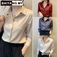 Baggy Chiffon Blouse Women Long Sleeve Korean Style Casual Office Formal Elegant Temperament Profess