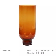Floral Glass Vase Modern Luxury Coffee Color Creative Flower Pot for Hotel Living Room Dining Table