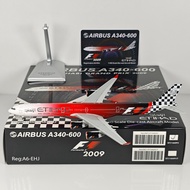 YY Wings 1: 400 Attie Hud Airlines A340-600 A6-EHJ F1 Painted Alloy Model