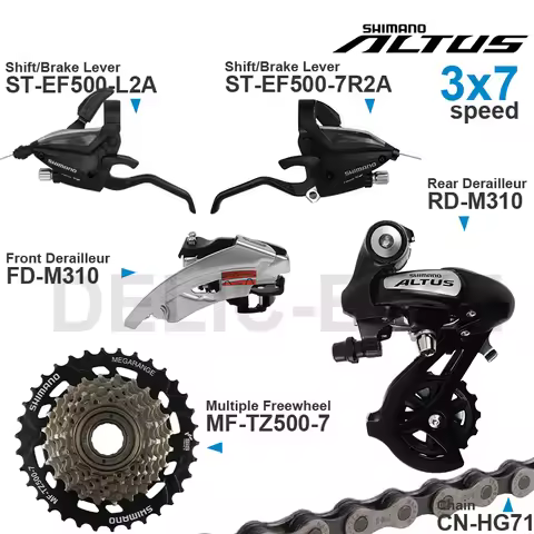SHIMANO ALTUS 3x7 Speed Groupset include ST-EF500 Shifter RD-M310 FD RD-M360 Front/Rear Derailleur M