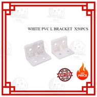 Plastic White PVC L Bracket Width Angle 90°